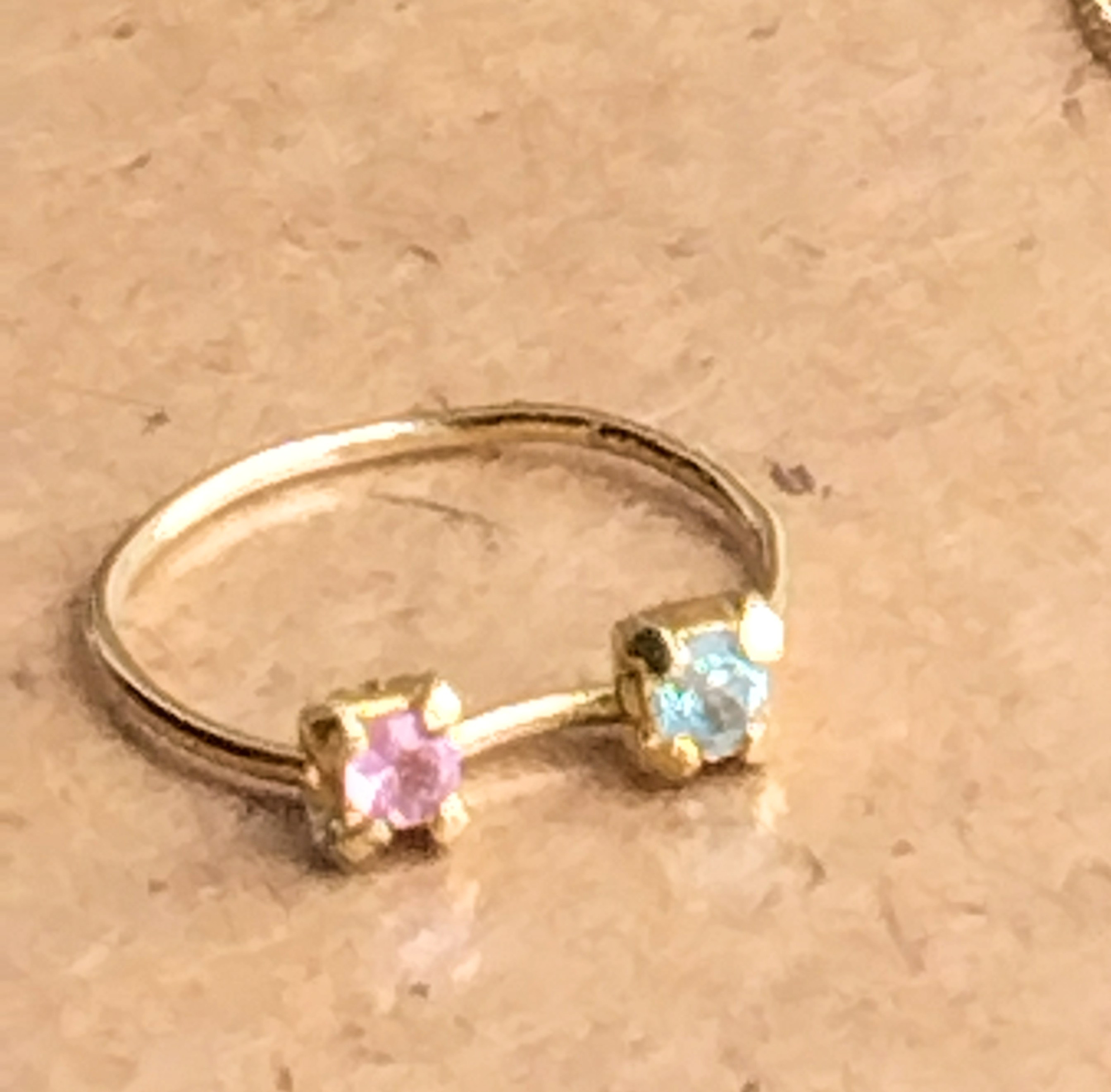 - pink - Pink Sapphire & Aquamarine Ring