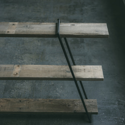 【新製品】人気！アウトドア アイアン シェルフラック（L900mm×W210mm×H700mm/棚3枚付き）燕三条 3枚目の画像