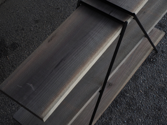 【新製品】人気！アウトドア アイアン シェルフラック（L900mm×W210mm×H700mm/棚3枚付き）燕三条 5枚目の画像