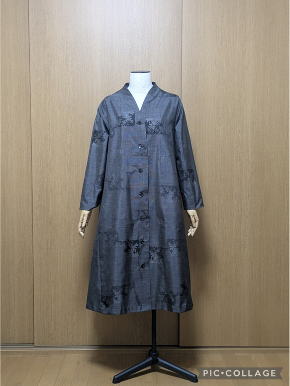 お値下げ中 着物リメイク コートワンピース 大島紬 M〜L ワンピース