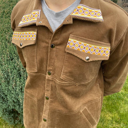ウクライナ刺繍シャツジャケット　レディース　東欧　ハンドメイド　春服　L ウクライナ刺繍シャツジャケットレディース東欧ハンドメイド春服L