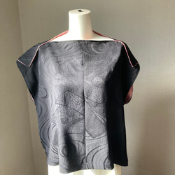 着物リメイク 浴衣リメイク ブラウス 木綿 ハンドメイド うちわ柄