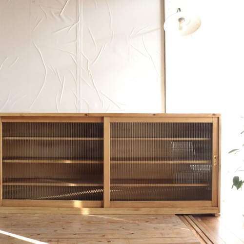 W160 モールガラス引き戸の棚（引き出し無し）。サイズオーダー可