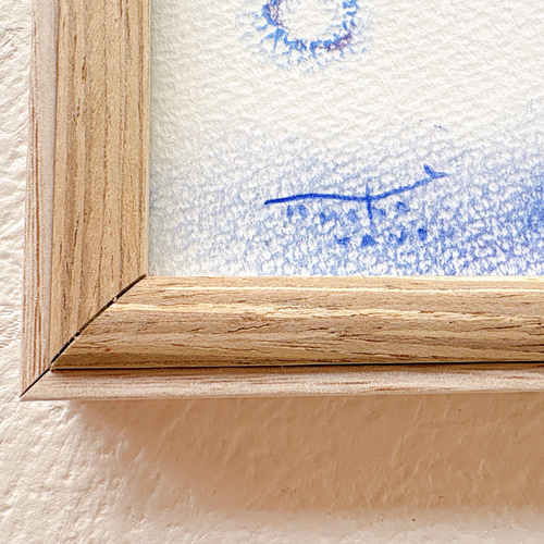 snowman ハンドメイドパステル画　絵画アート原画 little