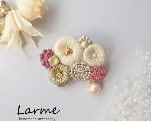 marumaru 刺繍ブローチ フォーマルお出掛け・おめかしに♡ ブローチ