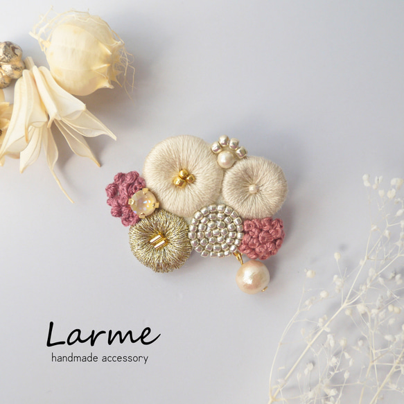 marumaru 刺繍ブローチ フォーマルお出掛け・おめかしに♡ ブローチ