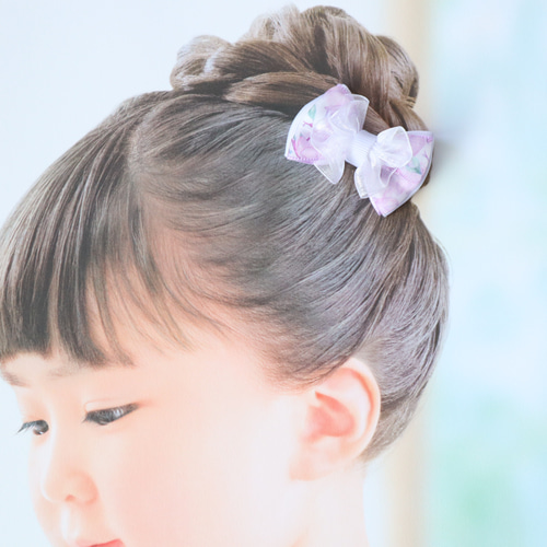 【トーションレースリボン】ベビーヘアクリップ ヘアゴム レースリボンのヘアゴム＆ヘアクリップセット | yumyumbaby