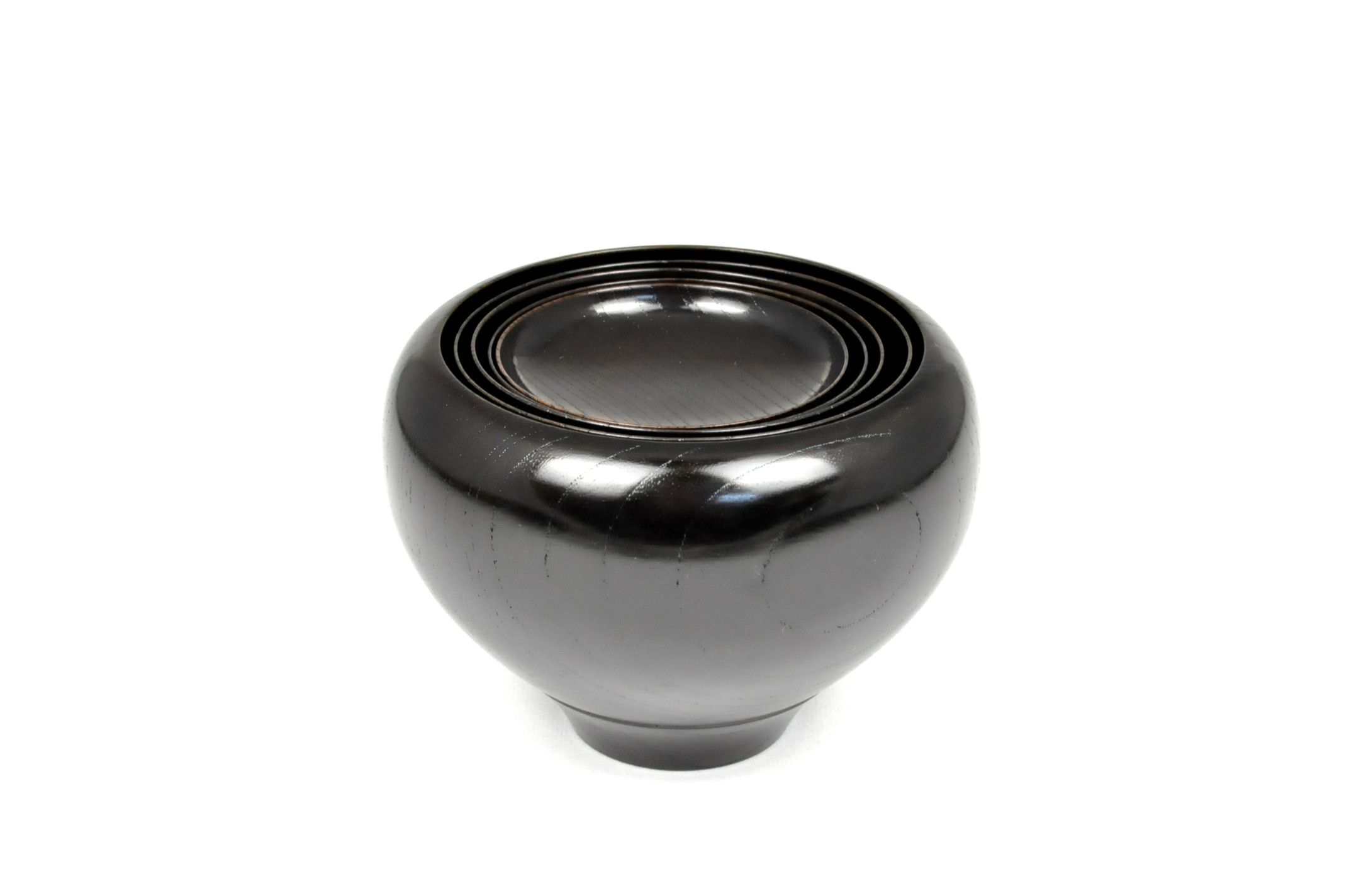 ■SH-0165 欅　応量器　福（5つ組）　黒摺