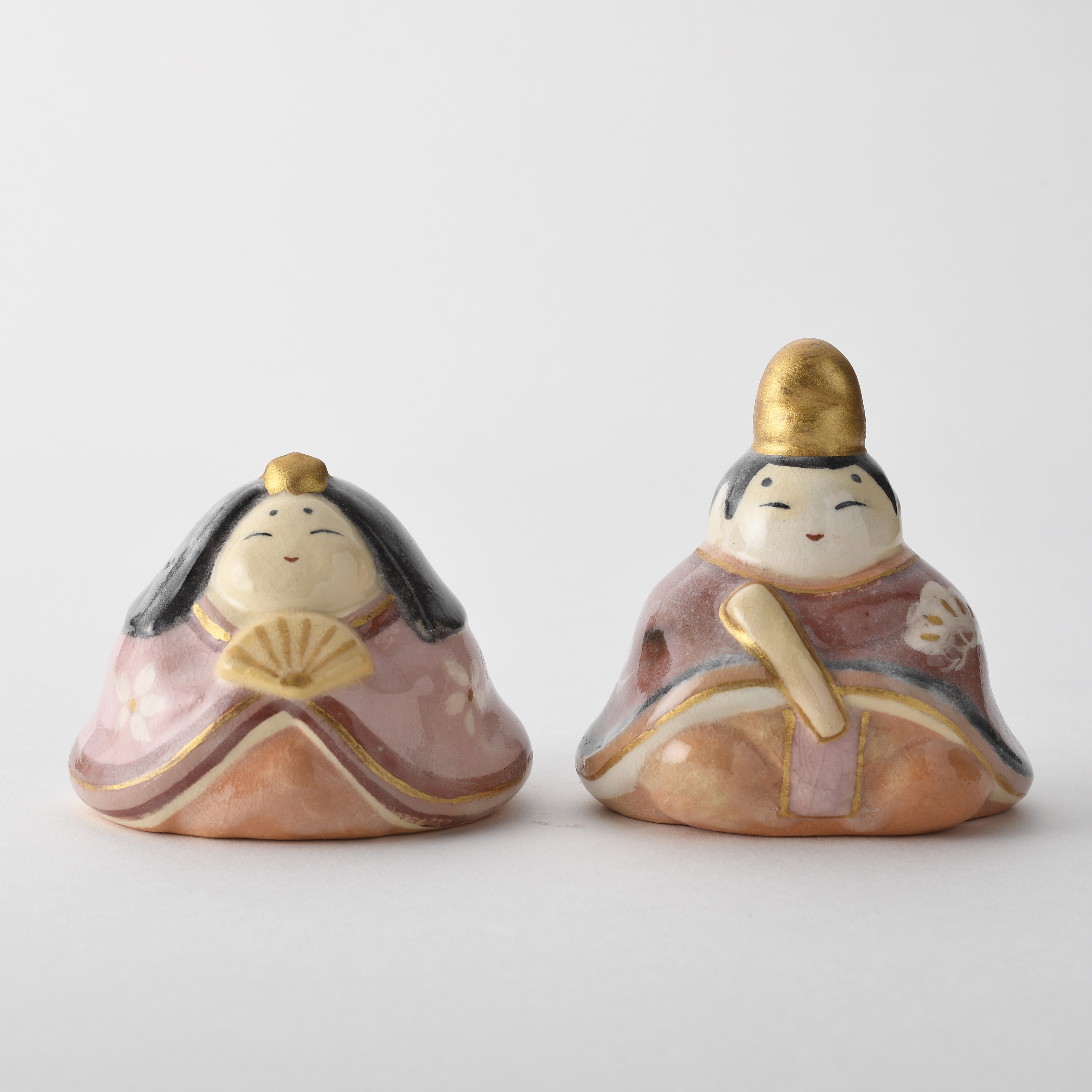 2025 ひなまつり 置物〚雛一対〛楽入窯製　雛人形　手描き　縁起物　お祝い