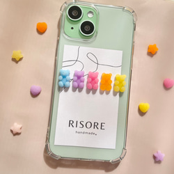 くまグミのスマホケース（よこ）【iPhone全機種対応】レジン iPhone16 iPhone15 クリアケース 9枚目の画像