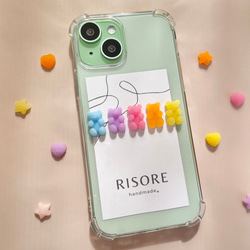 くまグミのスマホケース（よこ）【iPhone全機種対応】レジン iPhone16 iPhone15 クリアケース 8枚目の画像