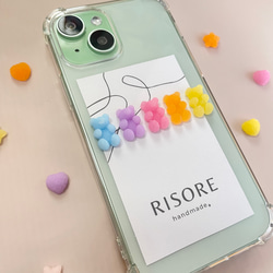 くまグミのスマホケース（よこ）【iPhone全機種対応】レジン iPhone16 iPhone15 クリアケース 5枚目の画像