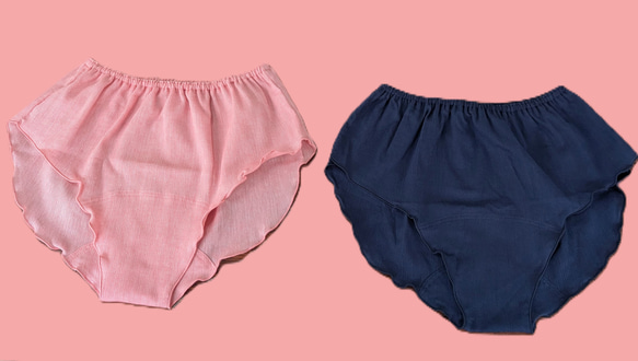 えっ！履いてたっけ？締め付けなし　リンパ開放　高島ちぢみ　こころよしショーツ（ネイビー） 4枚目の画像
