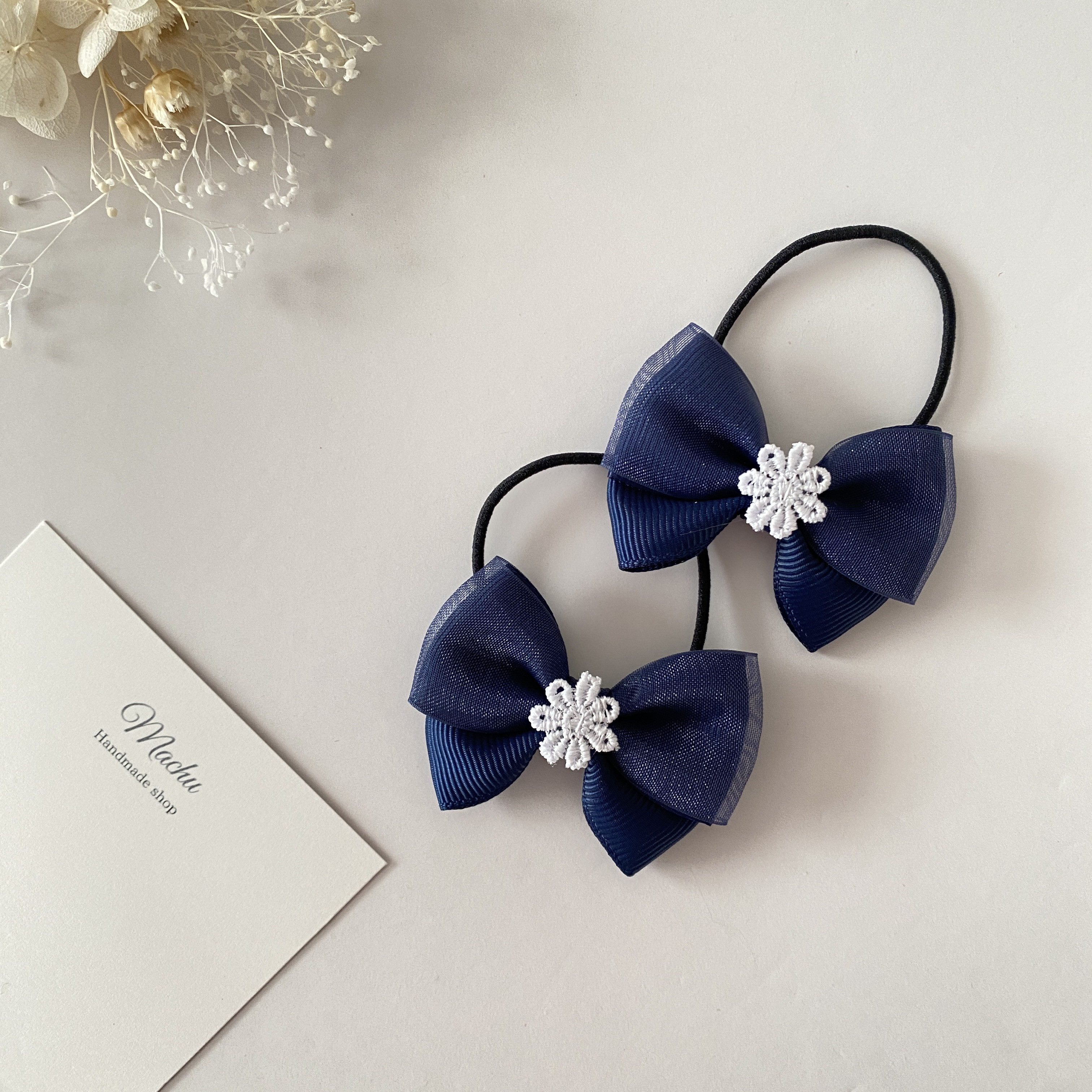 ヘアゴム ヘアリボン ツインテール　1194　ネイビー ヘアゴム ヘアリボン ツインテール 1194 ネイビー ファッション雑貨