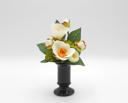 仏花 ミニ大きめ 椿の花 アーティシャルフラワー 仏壇 供花 お