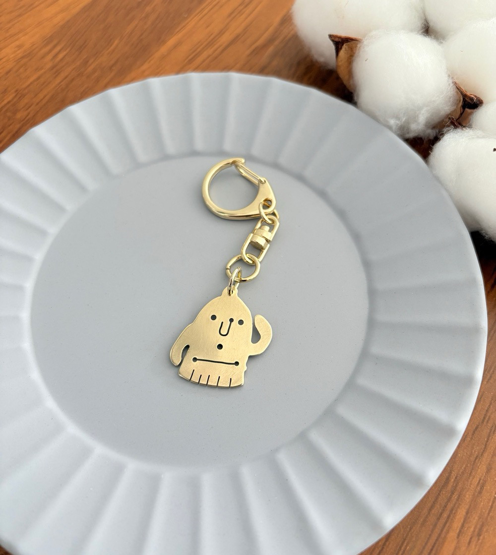 真鍮　はにわ　キーホルダー