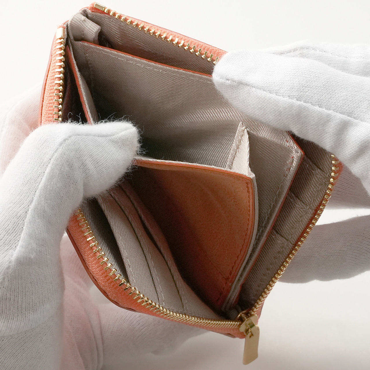 SIBILLA ミニ財布 Ｌ字ファスナー スリム ミニウォレット オレンジ