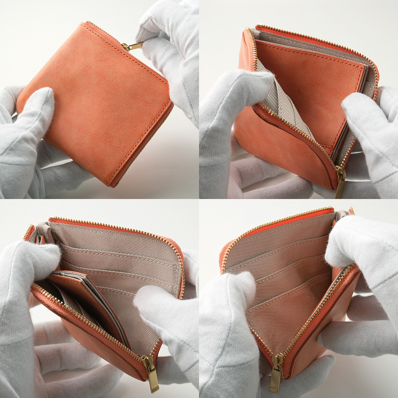 SIBILLA ミニ財布 Ｌ字ファスナー スリム ミニウォレット オレンジ