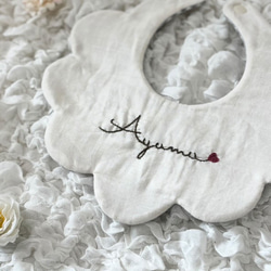 新色ブルー＊ブルー花柄入荷】刺繍♡お名前入り♡ハンドメイドスタイ