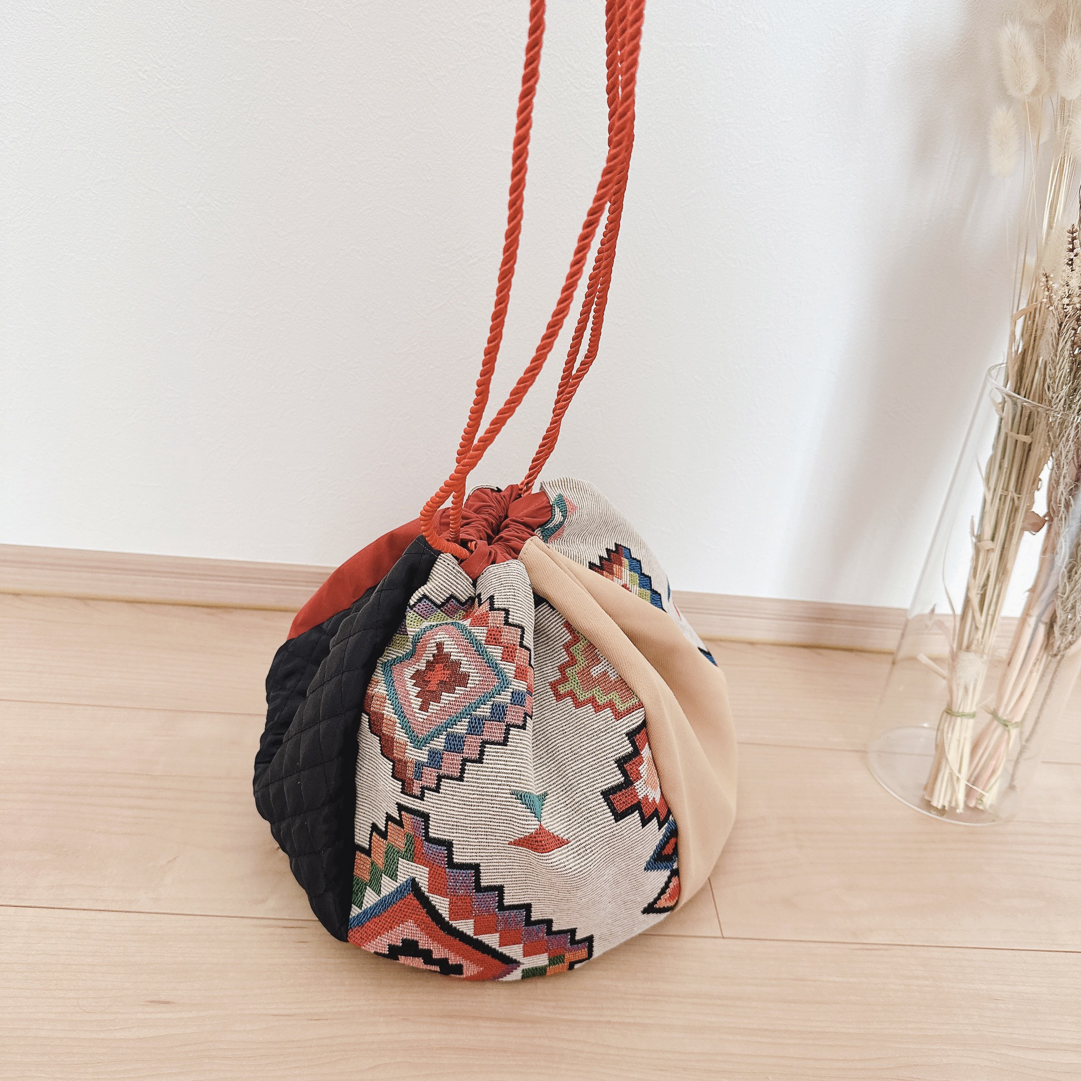 キンチャク♡バッグ　ジャガード