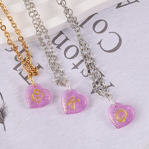 シリコンモールド 英語 名前 ハート 四角 チャーム レジン型