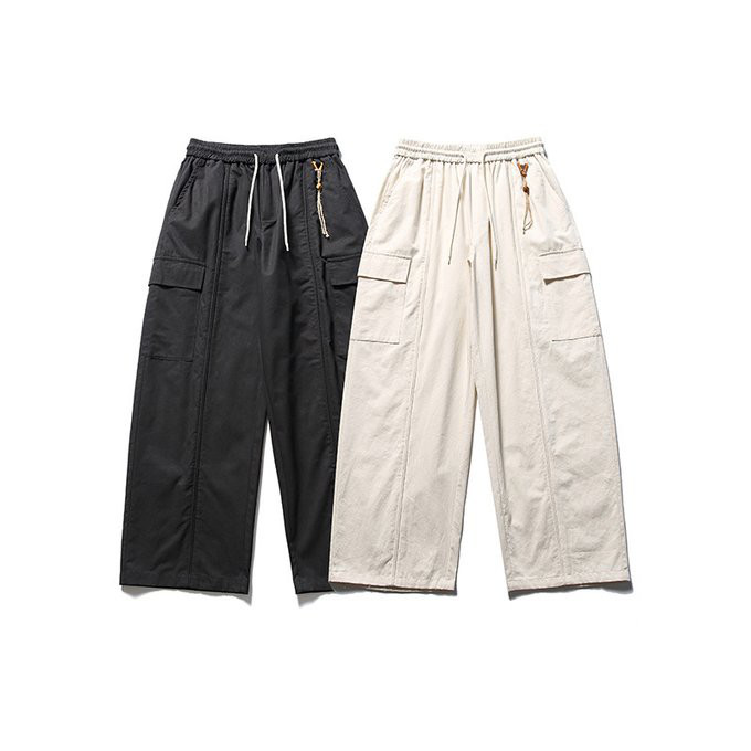 春夏新作 カジュアルパンツ メンズ 無地 レトロ 男性 ストレートズボン ヴィンテージワークパンツ