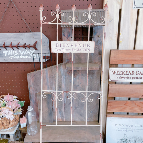 現品♡大きめ！アイアンフェンスピック【ガーデン雑貨】ホワイト系