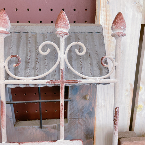 現品♡大きめ！アイアンフェンスピック【ガーデン雑貨】ホワイト系