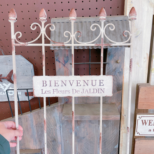 現品♡大きめ！アイアンフェンスピック【ガーデン雑貨】ホワイト系