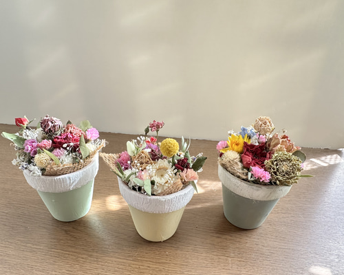 専用ミニアレンジ10種　クレイフラワー クレイフラワー 藤ミニ盆栽（展示作品） - FLORACLAY'S GALLERY