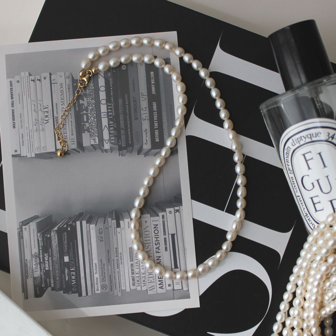 【14kgf】大切な瞬間を彩る　ライス淡水パール一連ネックレス　入園式　卒園式