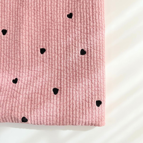 【3mama】ハート刺繍×フリル×ハートキルティング Amazon.co.jp: KIYOHARA ソフトブロード 刺繍 ハート 生地 約