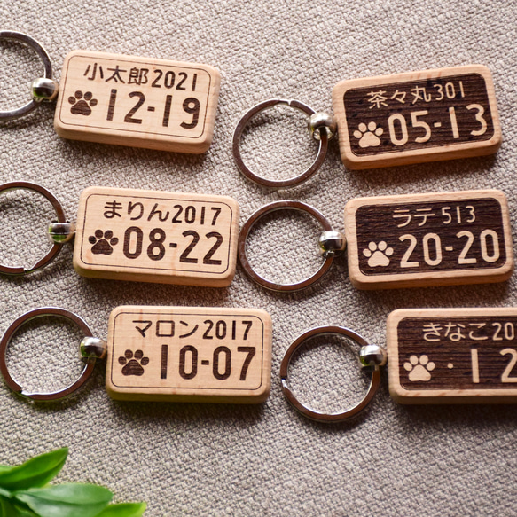犬・猫 ワンバープレート ニャンバープレート キーホルダー ナンバープレート ネームタグ オリジナル 犬キーホルダー 8枚目の画像