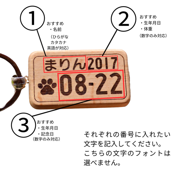 犬・猫 ワンバープレート ニャンバープレート キーホルダー ナンバープレート ネームタグ オリジナル 犬キーホルダー 3枚目の画像