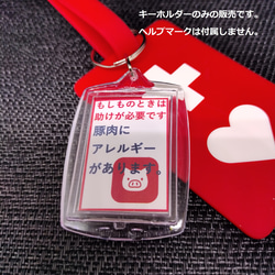 セミオーダーオリジナルヘルプキーホルダー　ヘルプマーク補助　動物 ヘルプマーク補助キーホルダー」鶏肉アレルギー キーホルダー 09ka268
