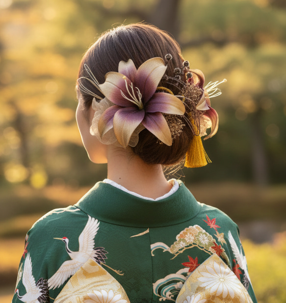 成人式 髪飾り 振袖 百合 卒業式 袴 花嫁髪飾り 結婚式 百合 ユリ リリー 成人式 卒業式 結婚式 七五三 髪飾り 和装 袴 振袖