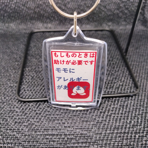 ヘルプマーク補助キーホルダー」桃アレルギー キーホルダー 09ka268