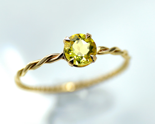 14kgf】ヘリオドール(イエローベリル) (5mm) ハーフインフィニティ