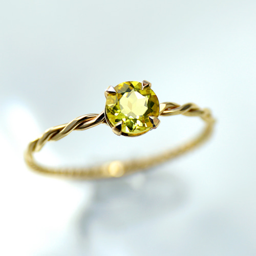 14kgf】ヘリオドール(イエローベリル) (5mm) ハーフインフィニティ