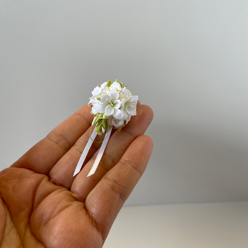 ミニチュア ドール用 クレイフラワー 薔薇とカサブランカの