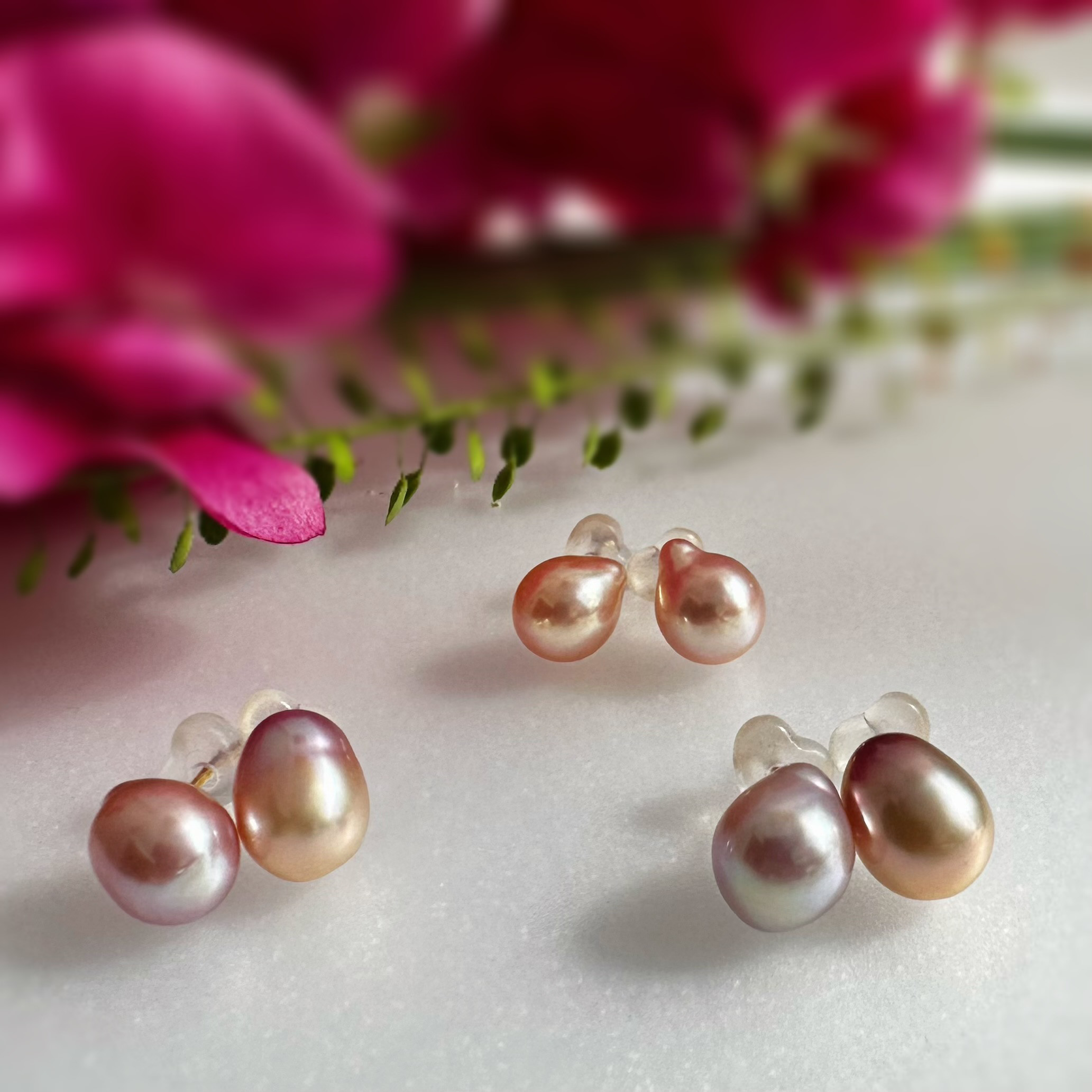 "tulip チューリップ"   ピンクパール　ピアス　イヤリング