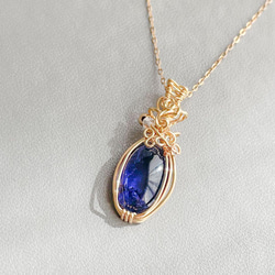 高品質タンザナイトのワイヤーブレスレット୨୧ 14kgf 14kgf タンザナイト さざれ石 ブレスレット 天然石 | iichi 日々