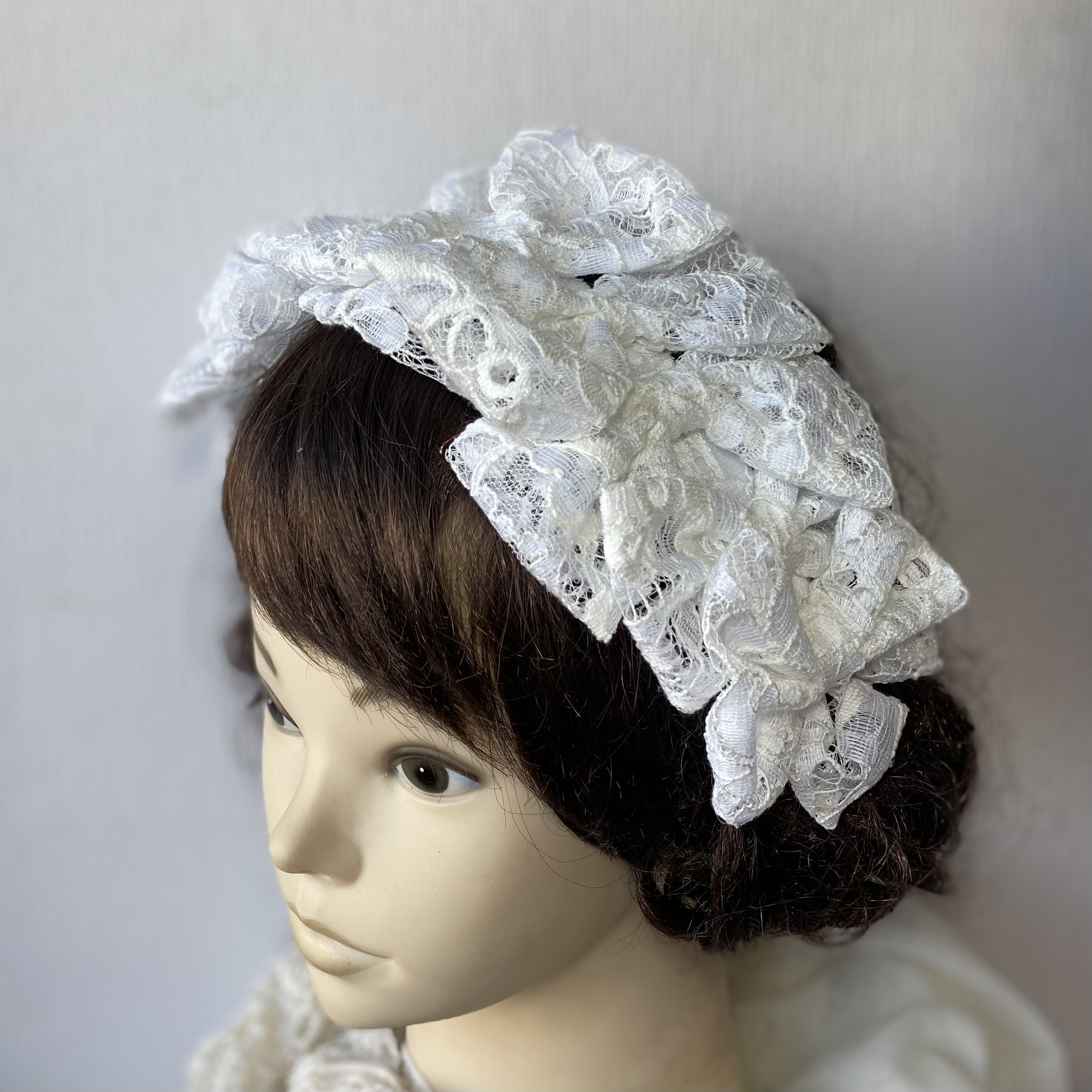 レースのリボン ヘッドドレス ボンネット ヘアアクセサリー m8