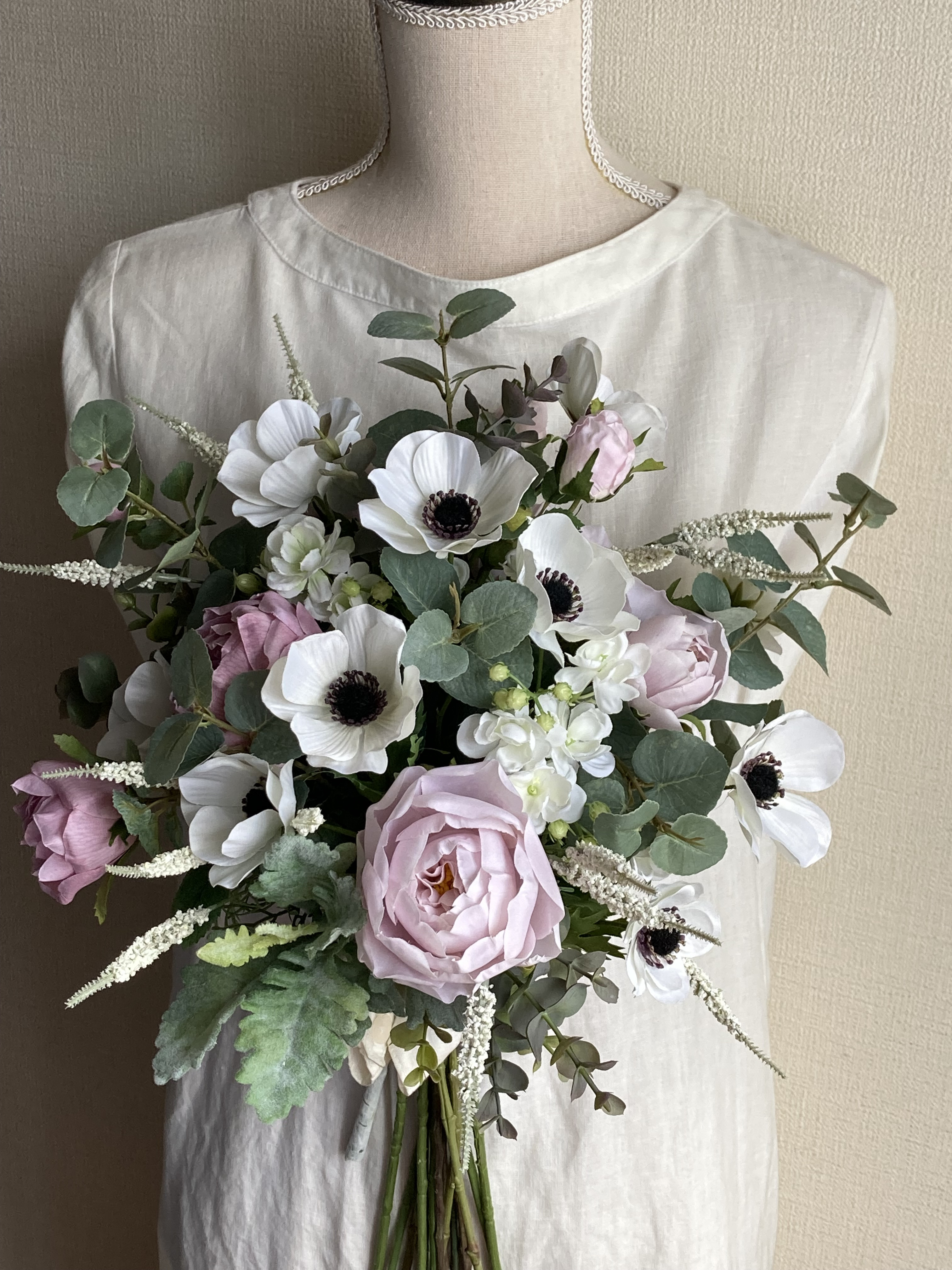 ローズ&アネモネ ウェディングブーケ&ブートニア