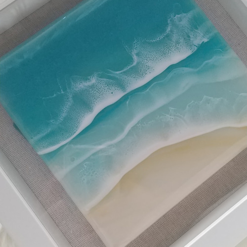 送料無料 海 インテリア フレーム レジン アート ハワイ 沖縄 絵