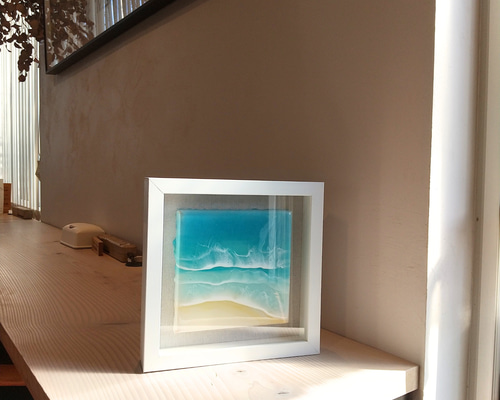 送料無料 海 インテリア フレーム レジン アート ハワイ 沖縄 絵