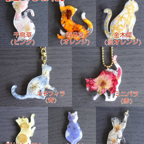 選べるシルエット&お花・イニシャル入りもOK♪】お花ネコさんの