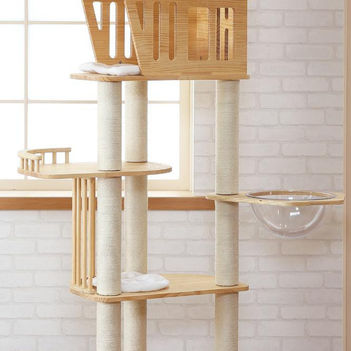 天空のキャットハウス 高級キャットタワー 木製 据え置き型 宇宙