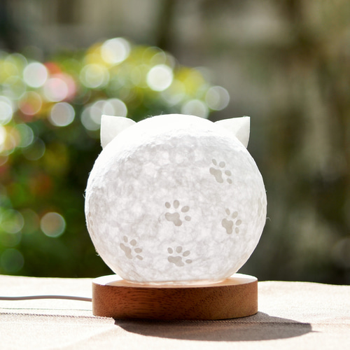 猫丸（小）」美濃和紙ランプシェード （ライト付き） スタンドライト