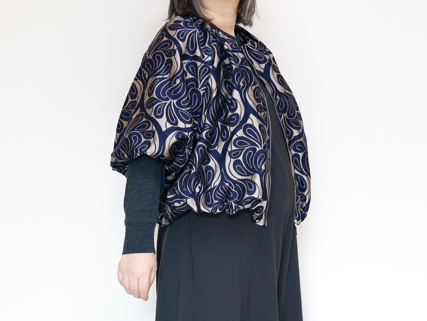 バルーンジャケット コベントガーデン グレー きまぐれコレクション ダマスク柄